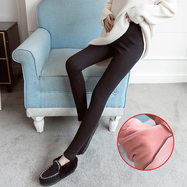 Velvet Cotton Warm Maternity Velvet Legging Pregnant Women Pants Belly Knitted Pants Clothes Pregnancy Trousers Clothing