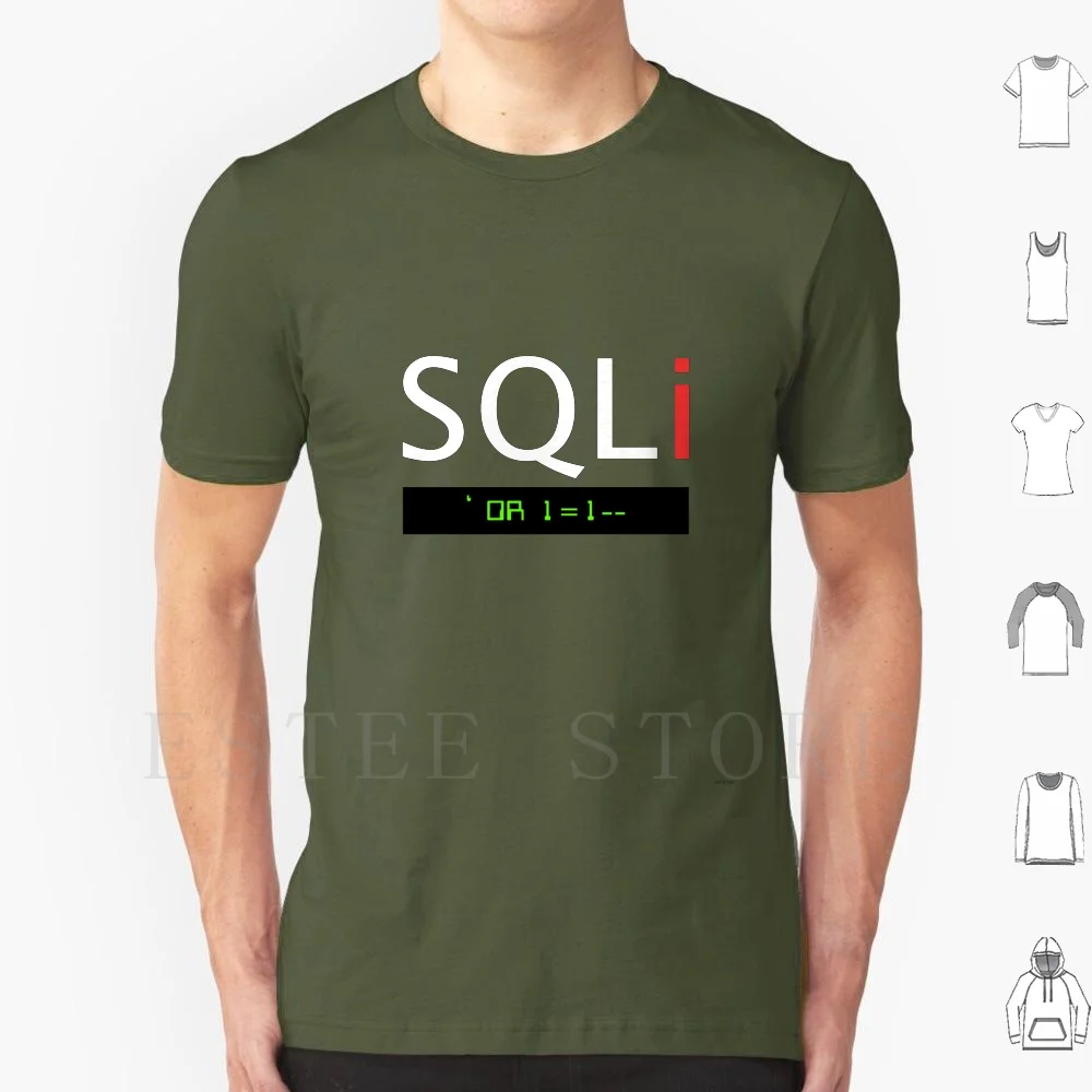 Sql Iniezione T Shirt Uomo Cotone 6Xl Sqli Sql Iniezione Iniettare Database Perdita Di Attacco Virus Bypass Server Di Accesso Haxor