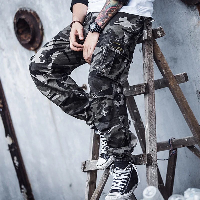 Tiger Stripe Print Camouflage Cargo 