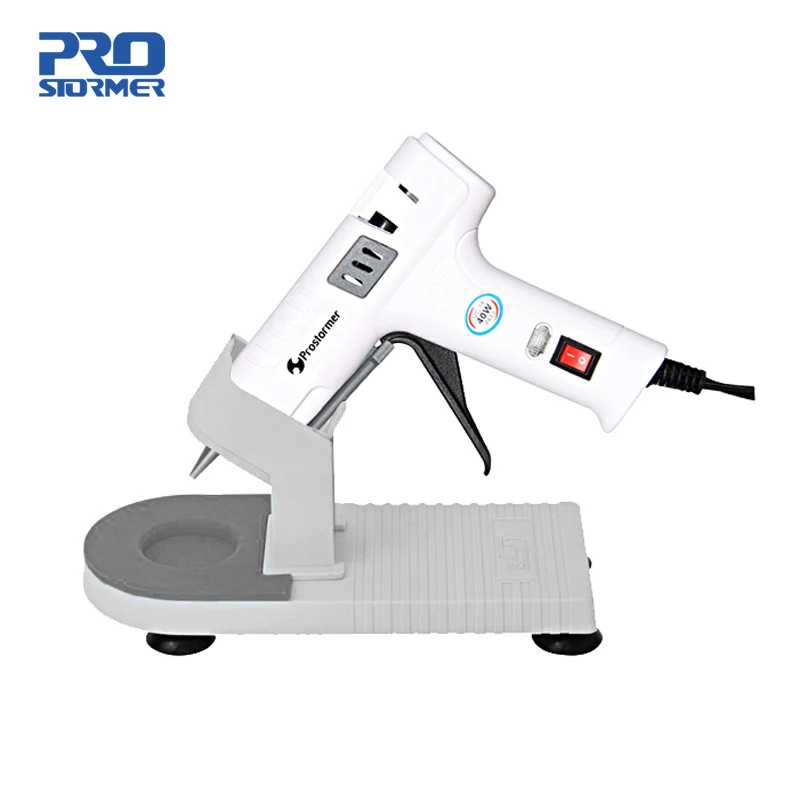 

PROSTORMER 40W Glue Gun DIY Repair Tool Industrial Mini Gun Professional Base Hot Temperature Tool Bracket Hot Glue Stick 7mm