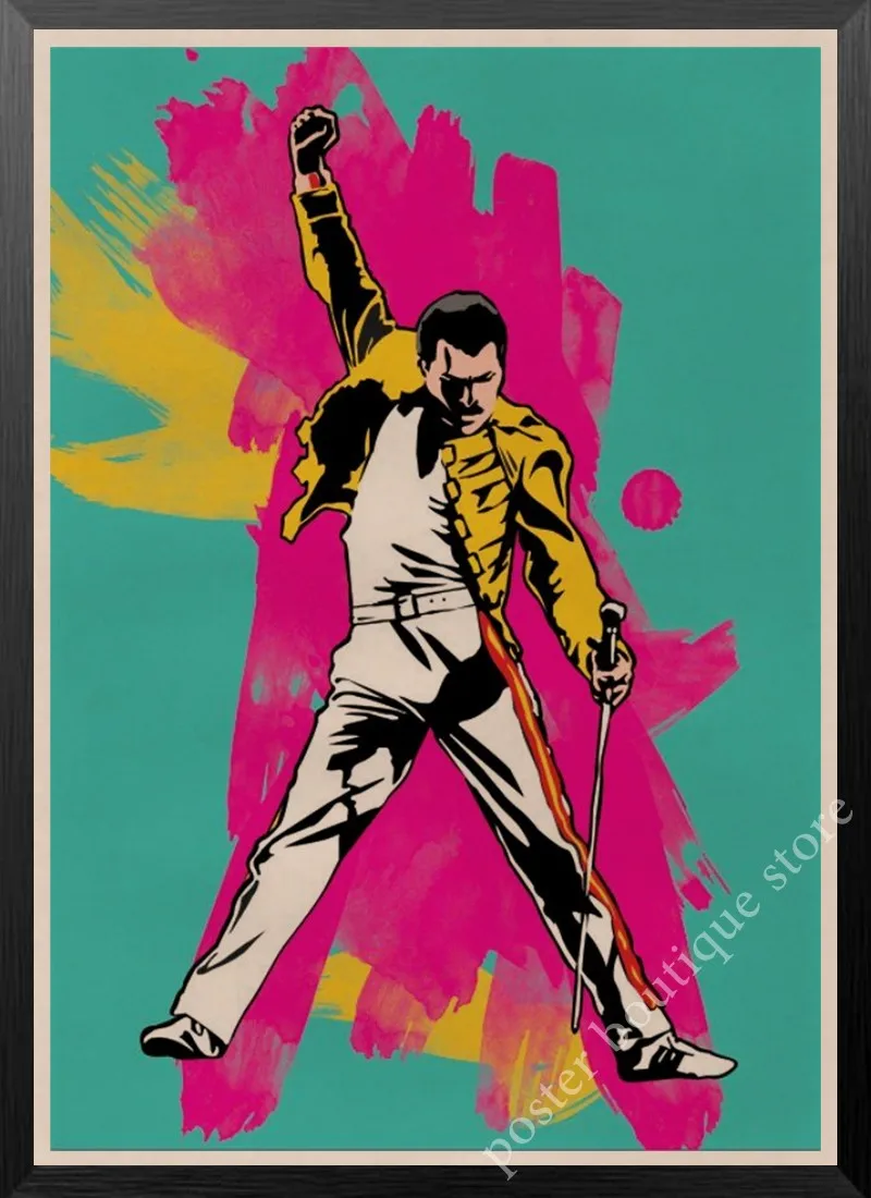 Queen Band музыкальный плакат на крафт-бумаге Фредди Меркьюри Винтаж высокого качества Рисунок ядро декоративная роспись стены стикер