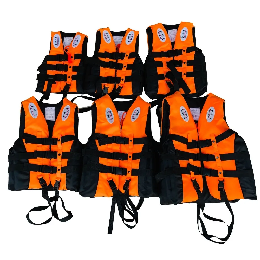 Universal Outdoor Swimming Boating Skiing Driving Vest Survival Suit Polyester Life Jacket for Adult Children with Pipe S-XXXL