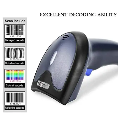 NETUM USB сканер штрих-кода, проводной автоматический CCD 1D считыватель штрих-кода с USB кабелем для супермаркета, магазин, склад