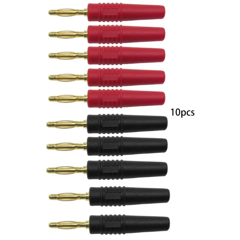 

10pcs 2mm Wire Cord Solder Type Male Banana Plug Jack Connector Musical Speaker
