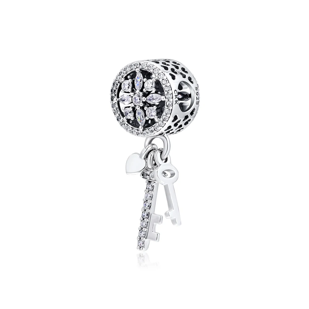 

Charms DIY fits for Bracelets Necklaces 100% 925 Sterling Silver Jewelry Snowflake Dangle Beads Free Shipping