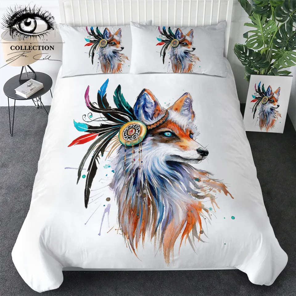 Комплект постельного белья Fox by стать холодным искусством акварельный