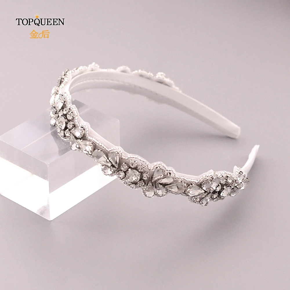 TOPQUEEN S235-FG, свадебные стразы, аксессуары для волос, свадебная тиара, головные уборы, серебряные стразы, головная повязка в стиле барокко