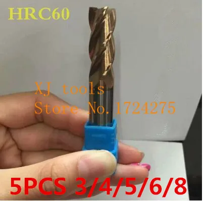 

Концевая фреза HRC60, твердосплавная, 5 шт. * 4F-3/4/5/6/8