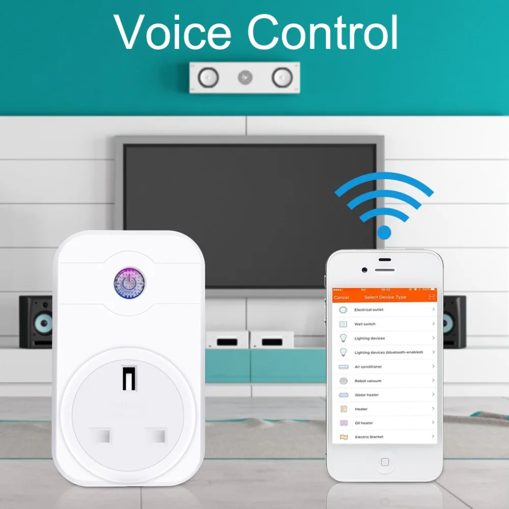 ЕС/Великобритания Smart Plug дистанционный переключатель времени интеллектуальная память Энергосбережение с Alexa/Google Assistant