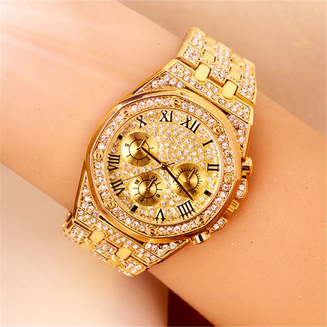 Европейская и американская мода highend three eye Gold мужские часы личность