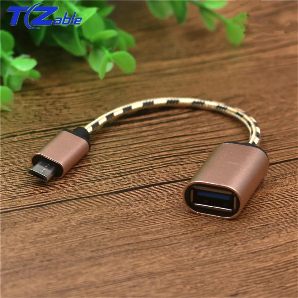 Gold Micro Мужской к USB Женский OTG адаптер Android OTG USB кабель для Xiaomi Redmi Note 5 для samsung A7 зарядный конвертер - Цвет: Gold