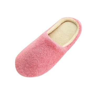 

Autumn Winter Man Slippers Indoor Floor Shoes Warm Plush Slippers Candy Color Women Home Plush Bedroom Shoes Soft Slippers