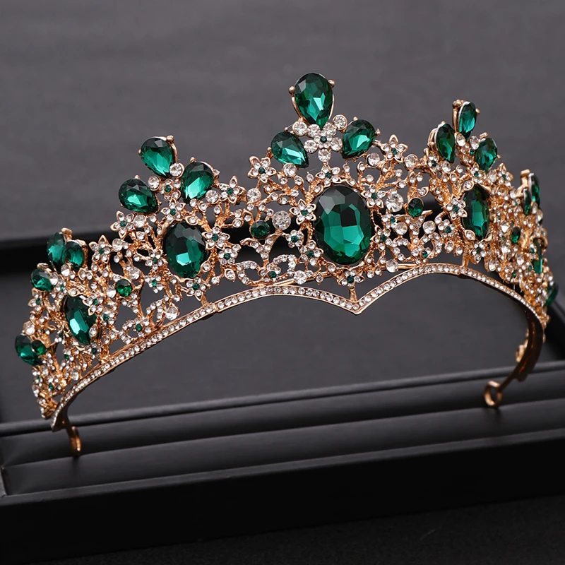 AiliBride серебро кристалл барокко Королева Корона Свадьба тиара, свадебное головное украшение для волос орнаменты ободки на голову Выпускной вечерние украшения для волос