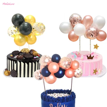 

14pcs/Pack Balloon Cake Topper Round Shape Confetti Ballon Cake Topper Ballons For Birthday Baby Shower Wedding Decoration