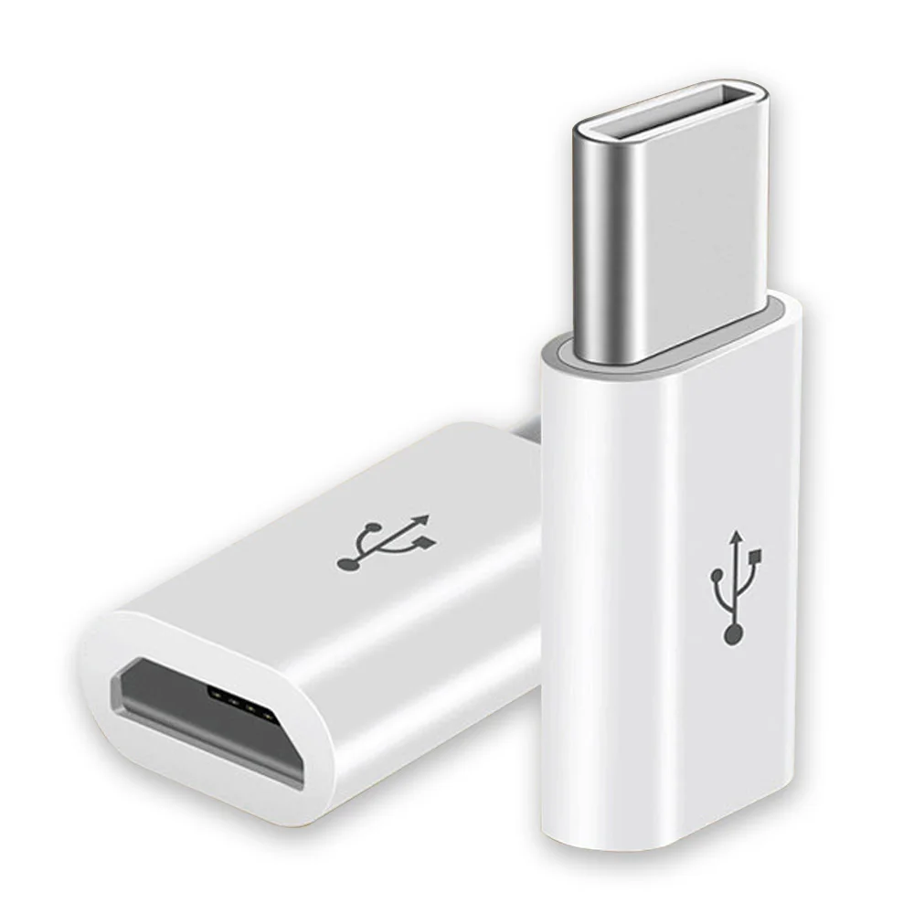 white-2piece Мини-usb type-C адаптер Micro usb Женский к USB C Мужской USB Otg Micro USB type-C конвертер для huawei P20 Pro - Цвет: white-2piece