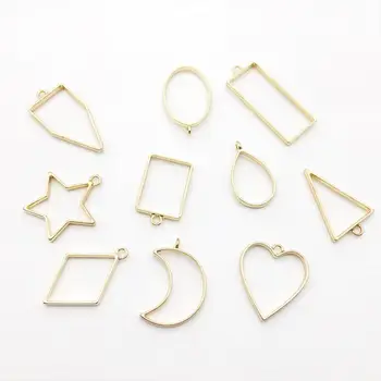 

30pcs DIY Making Jewelry Crafts Accessories Frame Pendants Set Geometric Hollowed For Necklace Bracelet Jewelry Making Fashion
