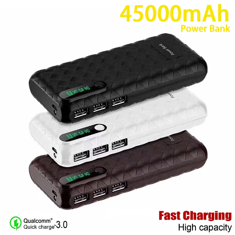45000mAh Power Bank Portable For Xiaomi Samsung Iphone Charger with LED Digital Display Flashlight External Battery | Мобильные