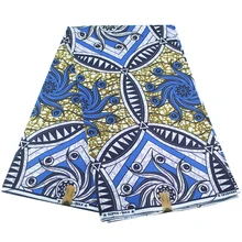 Мода Высокое качество Датская восковая голубой цвет африканский батик голландский восковой ткань с цветочным принтом хлопчатобумажная африканская ткань