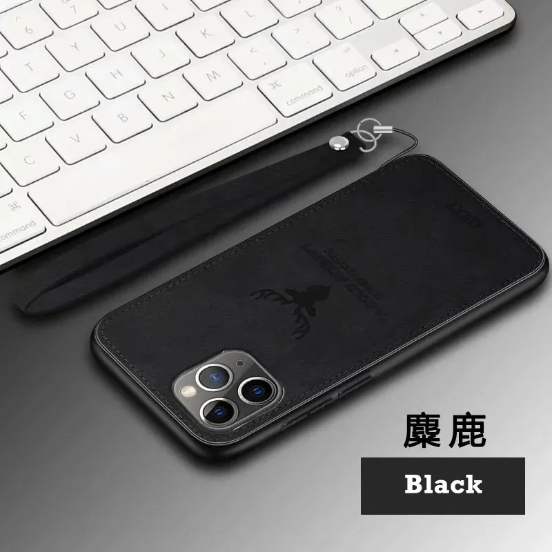 thumbnail image 1 of Funda de tela de moda para iPhone XR, X, Xs, Max, 11, 13, 14, 15 Pro, Max, 12, Mini, SE, 15 Plus, 7, 8, imán integrado, cubierta de hierro, carcasa de gato de ciervo, 1 of 5