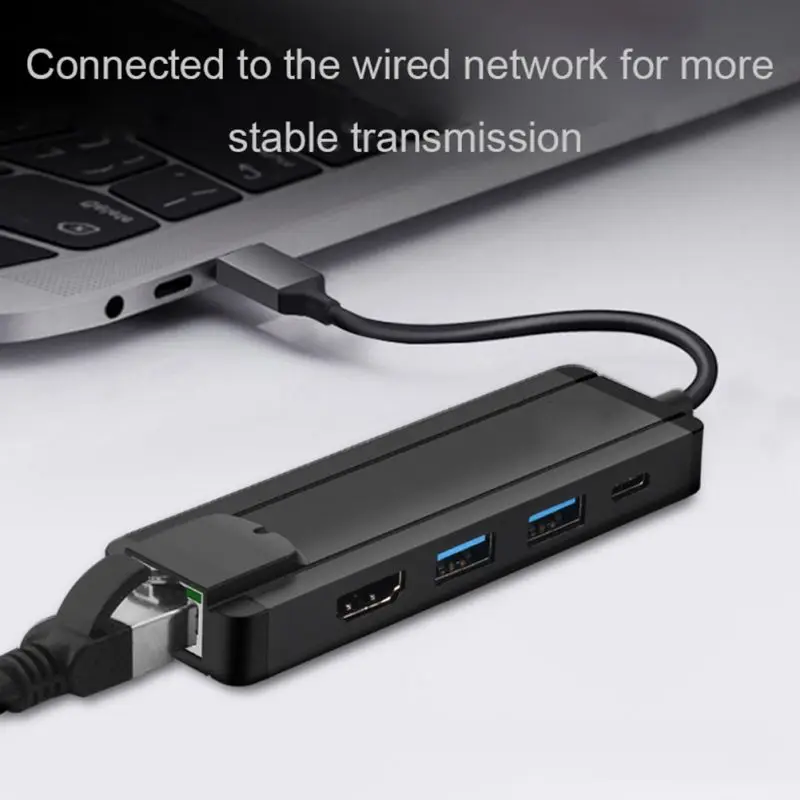 1000 Мбит/с RJ45 USB адаптер 5 в 1 type C концентратор 4K HDMI USB 3,0 PD питания
