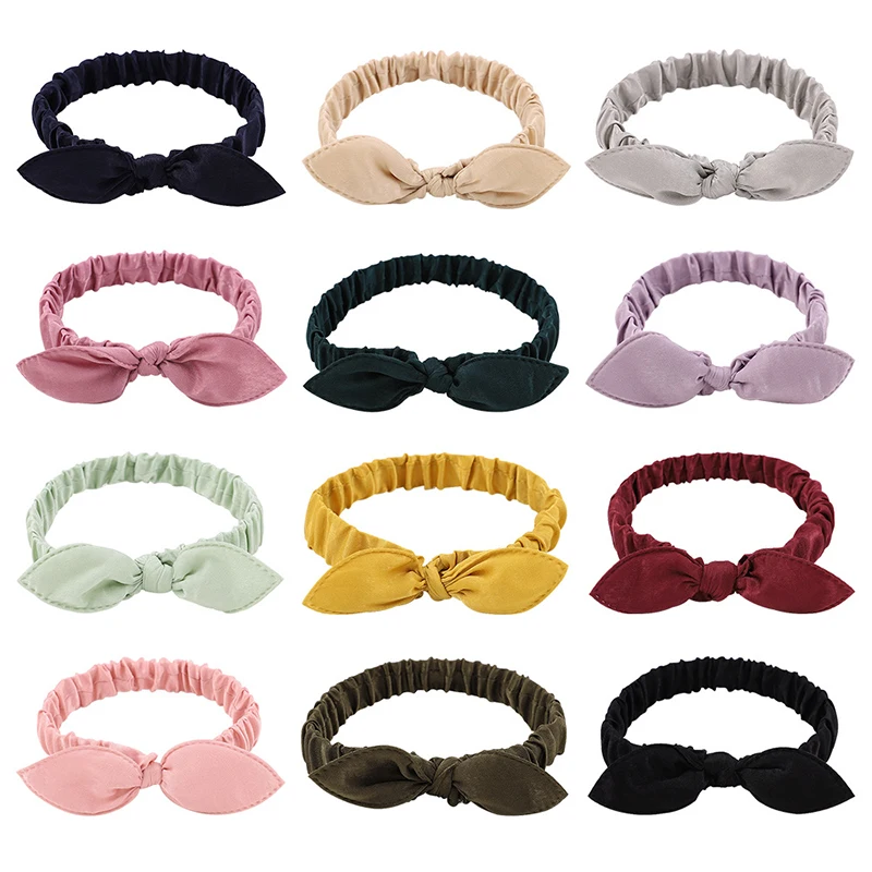 Women's Hair Accessories Korea Cute Rabbit Ear Kids Headband For Women Girls Fashion Solid Color Hair Band Hair Clasp Nice-looking Baby Headband Headwear cute headbands for women