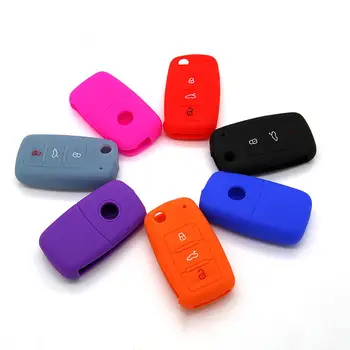 

Hot Silicone Car Key Cover Case Shell Fob for VW Golf Bora GOLF Passat For Skoda Octavia A5 Fabia For SEAT Ibiza