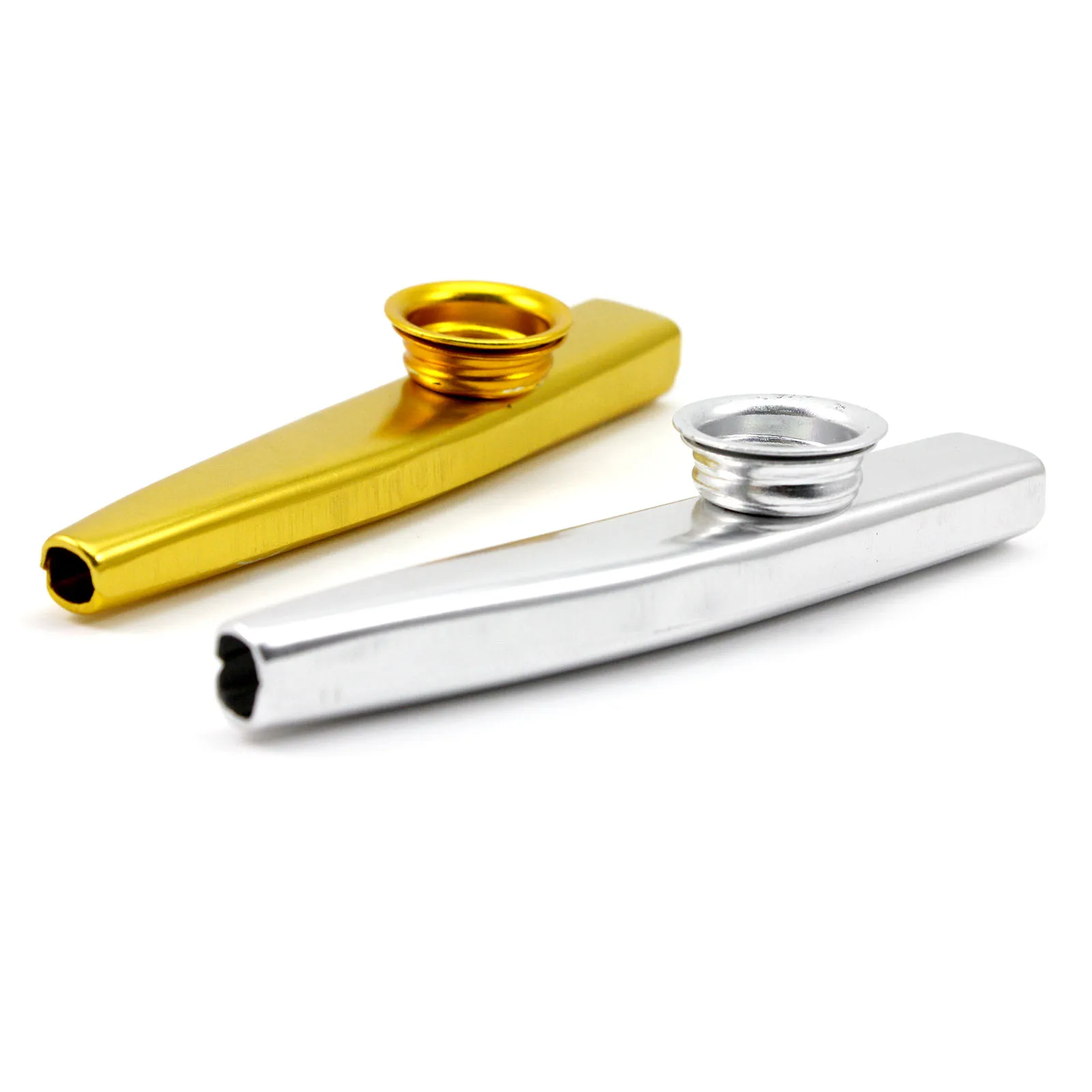 Kazoo Золотой Алюминиевый сплав музыкальный Instrumts флейта подарок любителей музыки идеальная игрушка для детей - Цвет: Серебристый