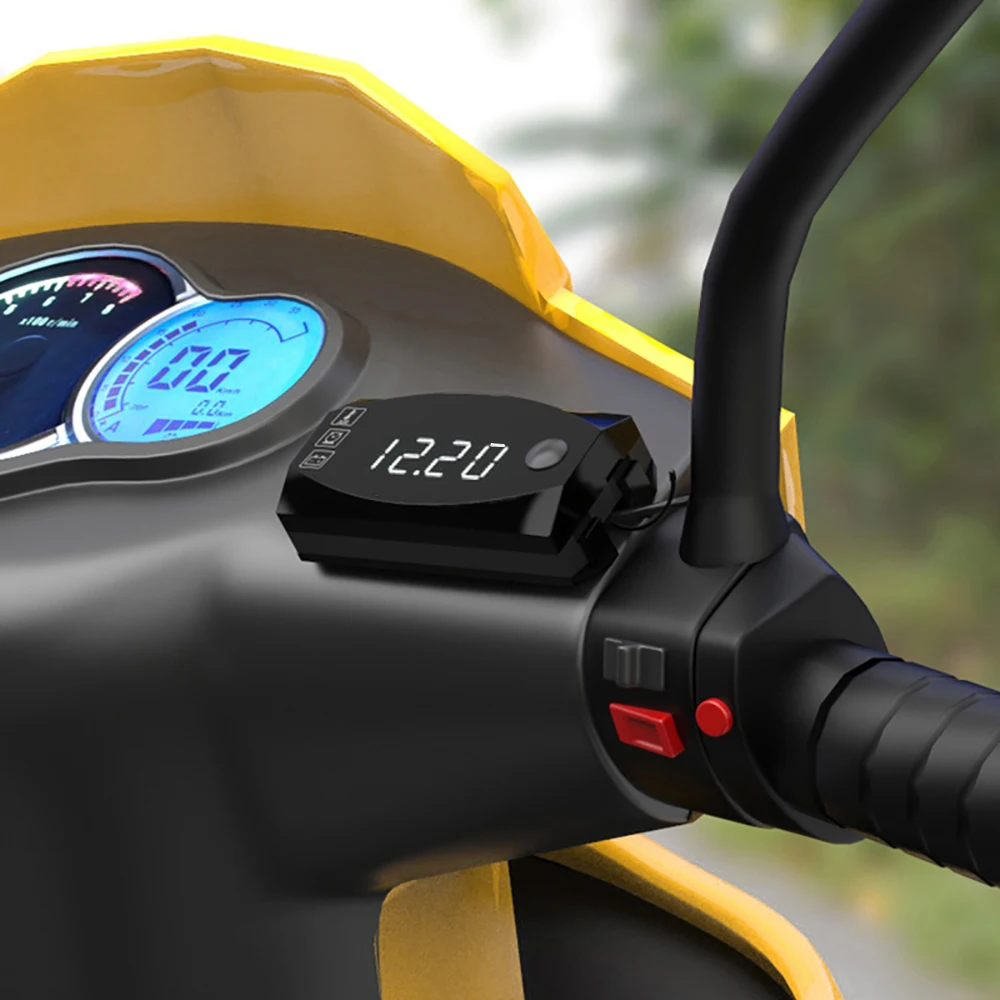Мини 3 в 1 цифровой светодиодный дисплей Вольтметр Амперметр часы термометр индикатор Панель метр для автомобиля мотоцикла