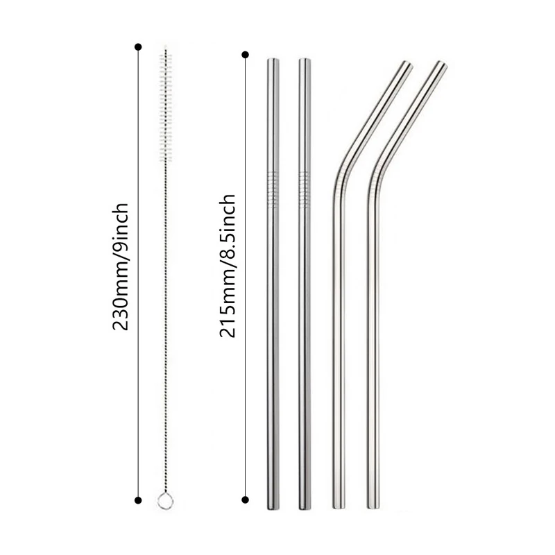 2/4/8 шт. красочные многоразовые, для питья соломы Высокое качество 304 Нержавеющая сталь металлическая соломинка с чистящая щетка для кружек 20/30 унций - Цвет: U
