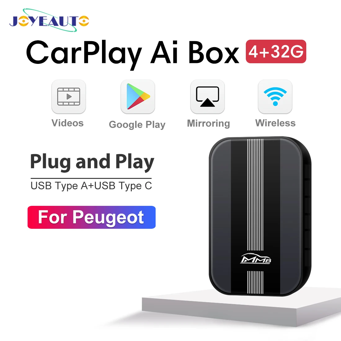 MMB Carplay Ai Box для Peugeot 308 508L 408 4008 2008 4 + 32G IOS Android система Беспроводная навигация видео