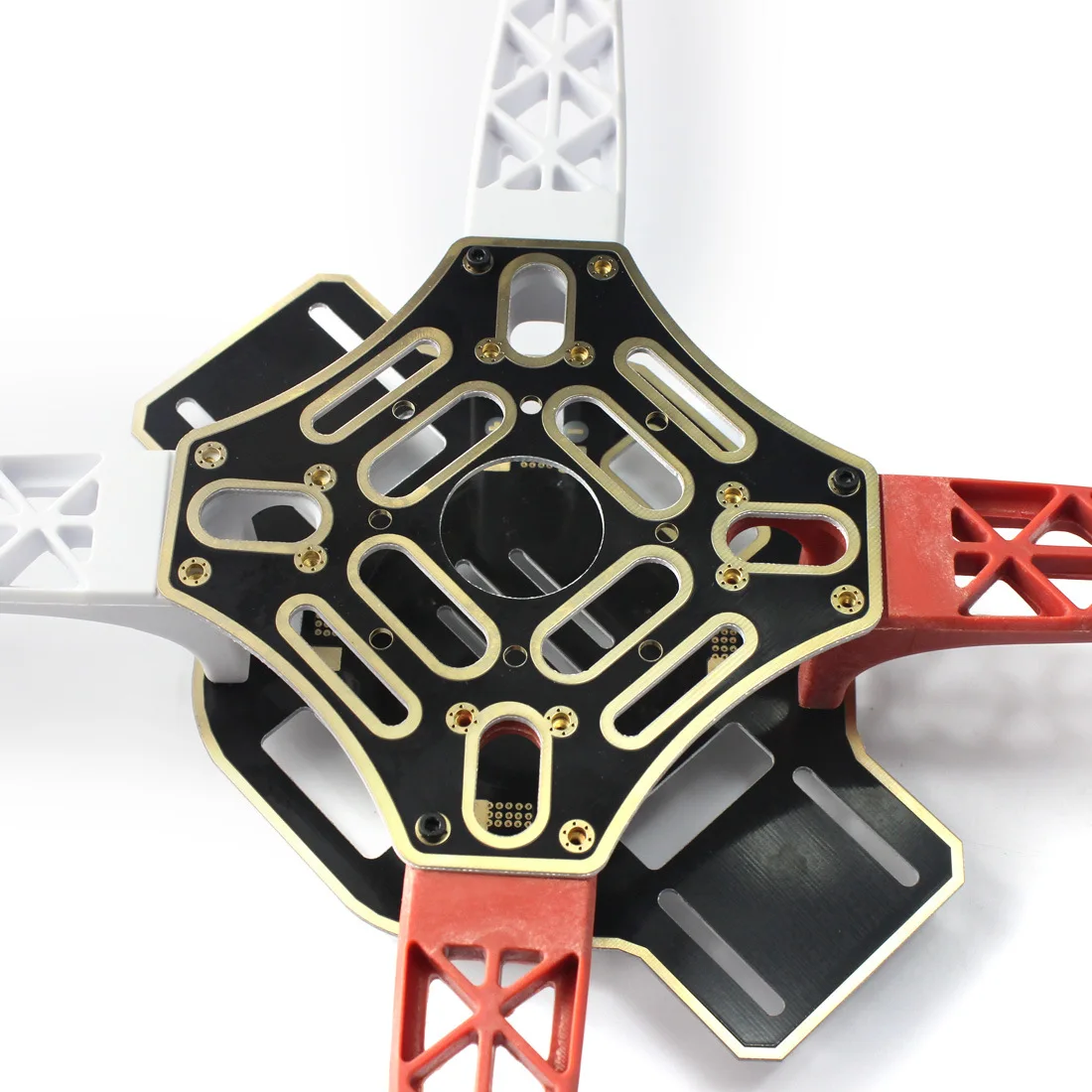 Kit cadre F450 drone: bras blancs/rouges + plaques haut/bas pour quadricoptère