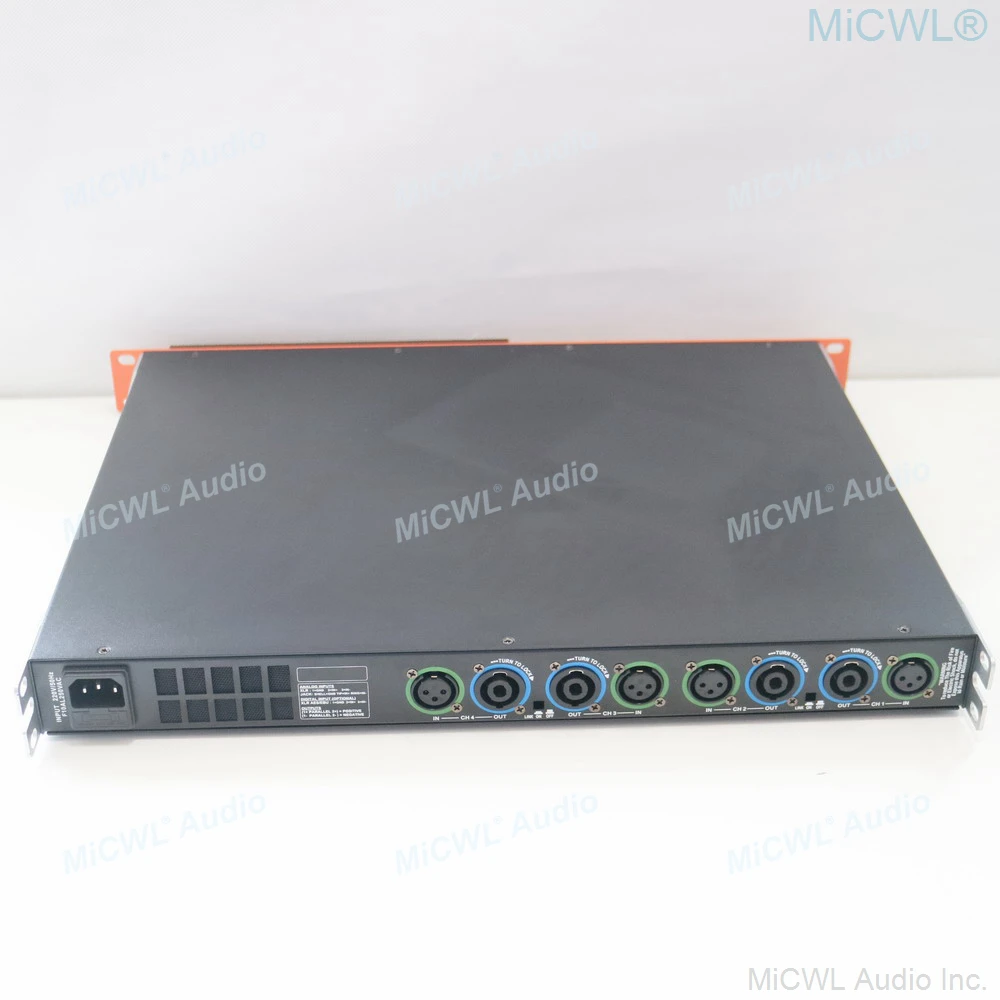 MiCWL 디지털 고출력 앰프, 오렌지 컬러, 4 채널 6400W, 4x850 와트 출력 앰프, 무대 공연, 홈 가라오케, D8400