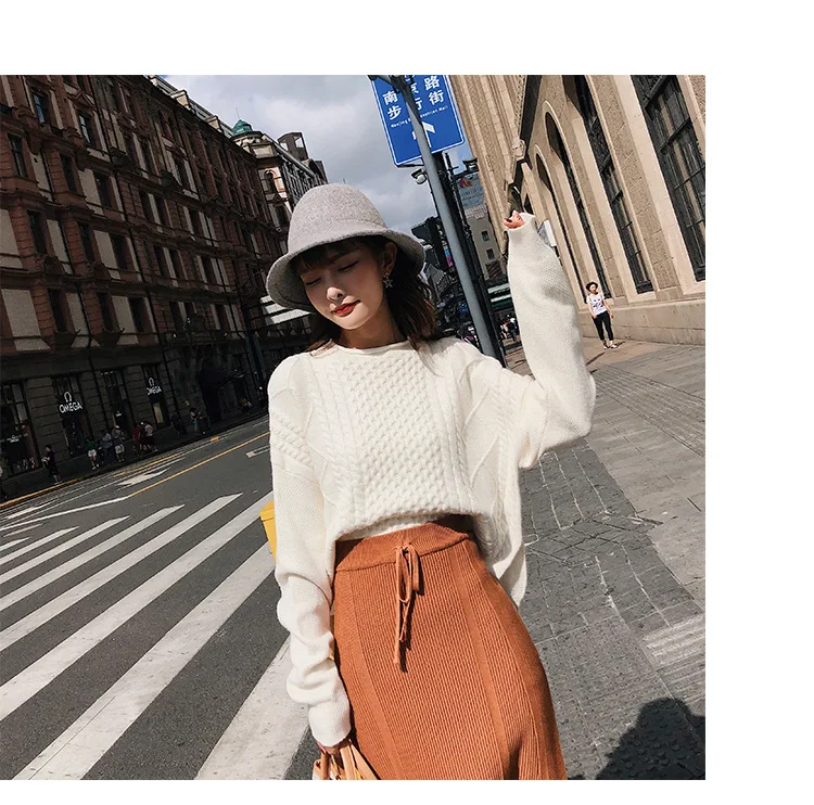 [Dowisi] New Style Autumn& Winter Korean-style High-waisted Casual Sheath Knitted Dress Skirt Women's F5210