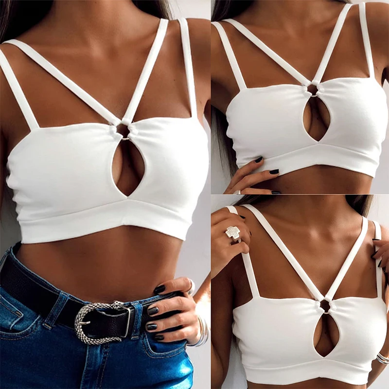 Women Summer Clothes Sexy White Hollow Out Bodycon Tank Tops Sleeveless Strapless Off Shoulder Bandage Cop | Женская одежда