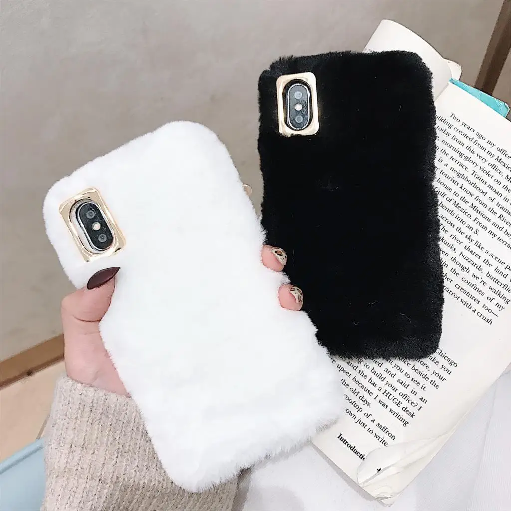 Кроличий мех чехол для huawei Nova 5 Pro 5i 4 3 3i 2 плюс 2s 2i Коврики 20 Pro Lite Коврики 10 9 8 7 20x G10 Magic на кроличьем меху теплая накладка