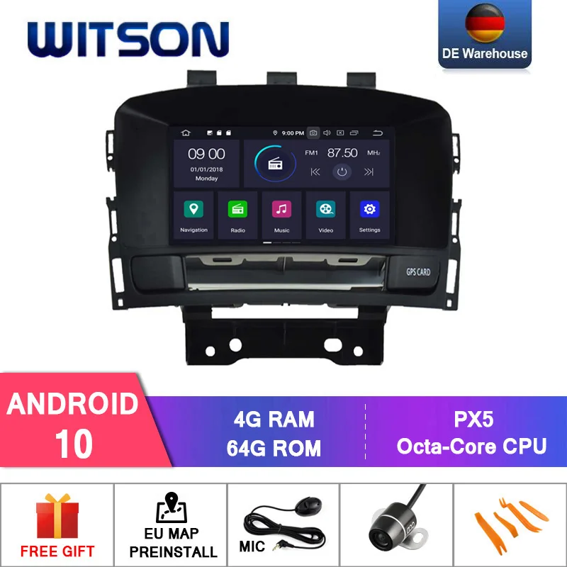 Автомагнитола WITSON PX5 мультимедийный проигрыватель с Android 10 радио DVD GPS для Opel Astra J