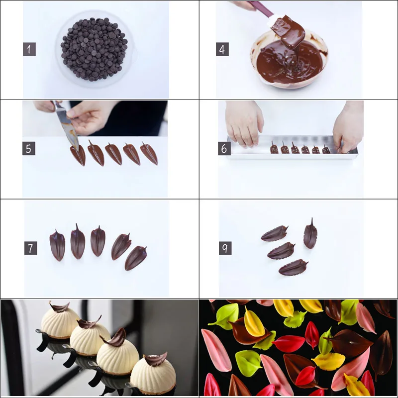 Stainless Steel Chocolate Leaves Spatula Knife Modeling Making Tools Chocolate Mousse Cake Decoration Tools Baking For Bakery