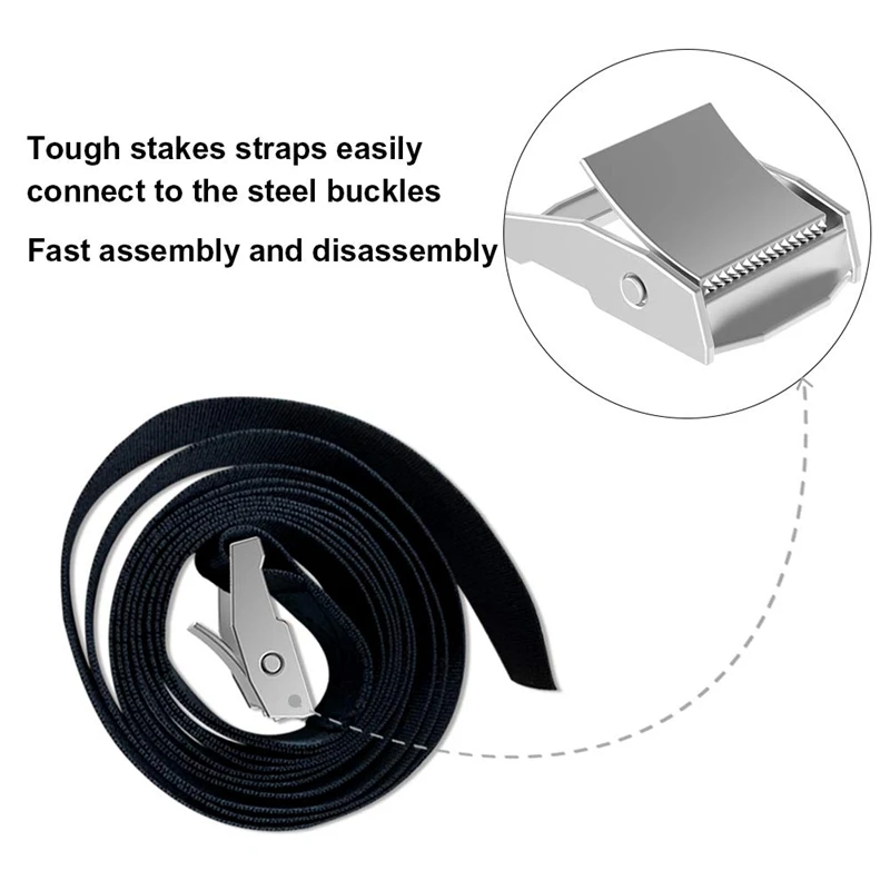 Heavy Duty Trampoline Parts Corkscrew Shape Steel Stakes Anchor Kit for Trampolines-Set Of 4 Silver 4 Strong Belt