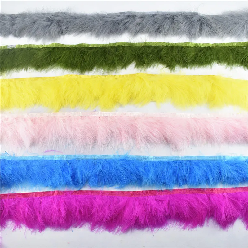 

10Meters/Lot Natural Marabou Feathers Trim Turkey Feather Fringe Feathers for Crafts Trims Ribbon Boa Wedding Decoration Plumas