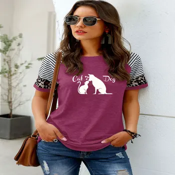 

Love Friendship Between Dog cat Women tshirt Cotton Casual Funny t shirt Gift For Lady pattern Girl Top Tee 6 Color Drop Ship