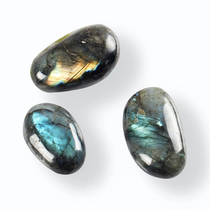 110g Natural Labradorite Tumbled Stone Kambaba Jaspere Healing Bead Point Reiki Chakra Large size Crystal Free Pouch Send Random|kambaba