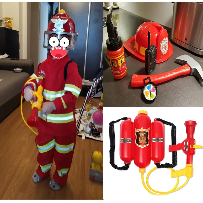 Brandweerman Kids Uniform Auto Tent Sam Cosplay Kinderen Luxe Firefighter Waterpistool 6 Speelgoed Set Meisje Kostuum gift| | - AliExpress