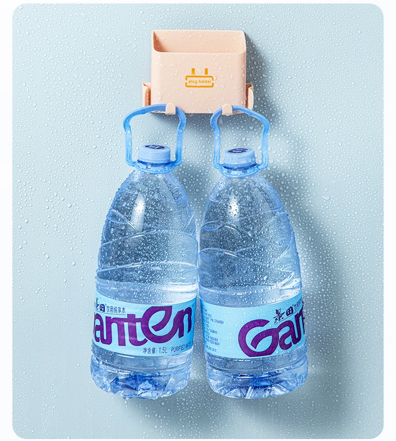 Wall-Mounted Storage Box Storage Rack Shelf Organizer Hooks Remote Control Mobile Phone Holder