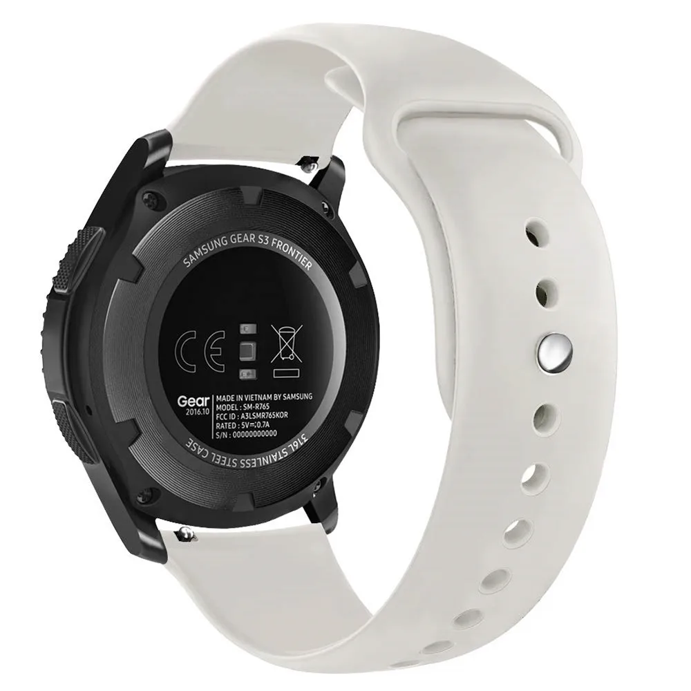 Совместим с samsung Galaxy Watch 46 мм полосы 22 мм спортивные силиконовые ремешки браслеты браслет для gear S3 классический frontier - Цвет ремешка: white