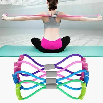 Newest Arrival 8 Shape Yoga Rally Strap Stretch Band Rope Latex Rubber Arm Resistance Fitness Exercise Pilates Yoga Gym 1