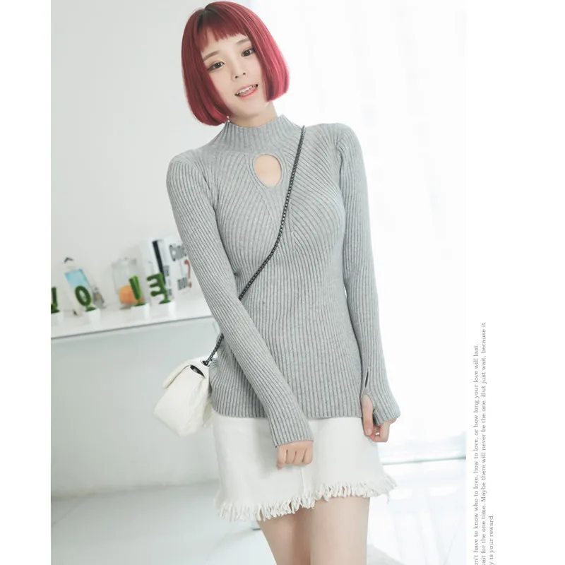 

Spring Fall Women Knitted Sweater High Elastic Turtleneck Sweater Woment Clothing Slim Sexy Tight Bottoming Pullovers Tops C368