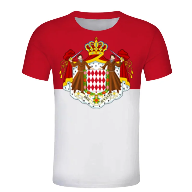 

Monaco t shirt custom Europe country flag coat of arms of Monaco FC football racing t shirt travel Souvenir Gifts Sport clothing