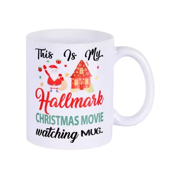 

Christmas Coffee Mug Hallmark Movie Coffee Mug with Santa Claus Christmas House This Is My Hallmark Christmas Movie Watching Mug