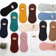 20 пар/компл. зимние Для женщин полосатые следы мульти-Цвет Однотонная Одежда для взрослых женщин, носки для девочек, носки-башмачки