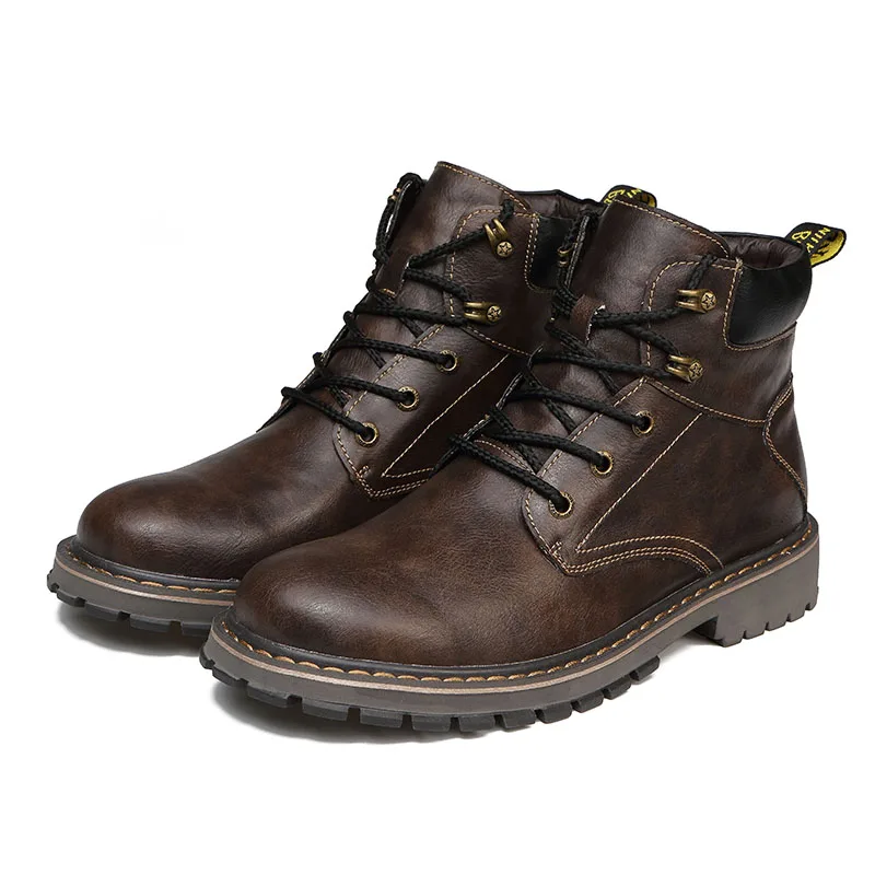 38-46 мужские зимние ботинки Нескользящие теплые удобные мужские зимние ботинки#0631
